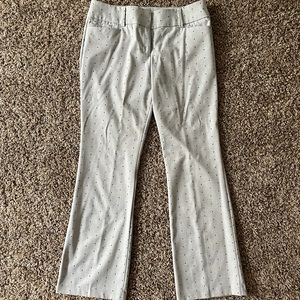 New York & Company Gray & Black Polka Dot Trousers